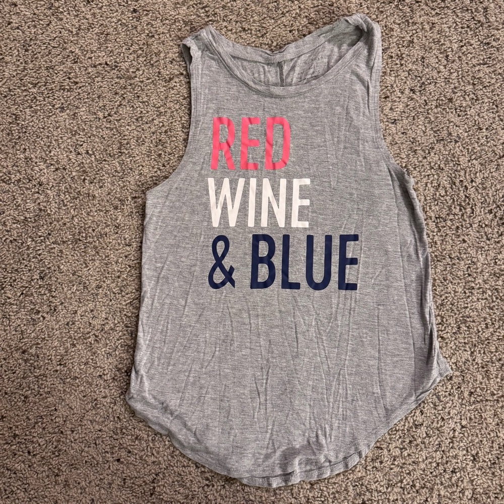 Grayson Threads Red Wine & Blue Tank Top Size Small
